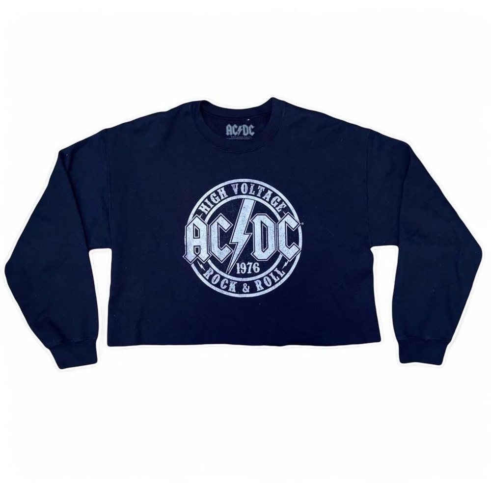 AC/DC Navy Cropped Sweatshirt